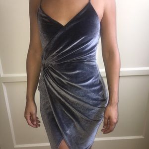 Boohoo charcoal velvet dress